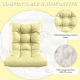 thumbnail image 5 of Pakunoda Chairs Cushions 42" X 21" Tufted Non Slip Pad Seat and Seatback 4 Set Cushion with Ties for Patio Outdoor & Indoor Rocking Chair, Light Yellow, 5 of 6