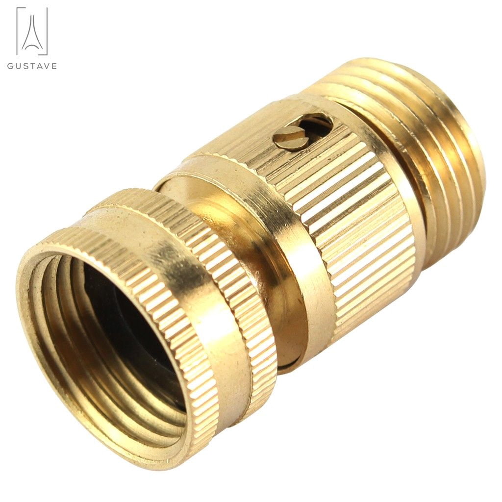 Gustave Brass Garden Hose Quick Connect Fitting 3/4 Inch Fine Thread Water Hose Male & Female Connectors No Leak Quick Connectors, 4 Set