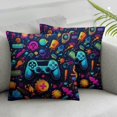 thumbnail image 3 of Acheng Gaming Gamepad Plush Pillow Case Square Throw Pillow Cover Soft Decorative Cushion Pillowcases for Sofa  24x24in, 3 of 7