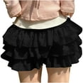 thumbnail image 3 of ABATAB Women's Ruffle Skorts Elastic Waist Tiered Bottoms Trendy Summer Beach Vacation Shorts, 3 of 6