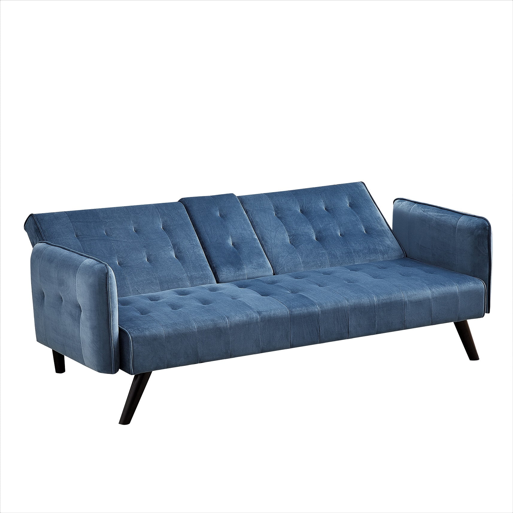 US Pride Furniture Beniamino 78'' Velvet Square Arm Sleeper, Twin Size