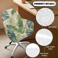 thumbnail image 5 of Xixirimido Retro Tropical Leaf Pattern Office Chair Covers Computer Stretch Accent Dining Chair Covers Swivel Desk Chair Armrest Slipcover for Mid-Back Rotating Chairs, 5 of 7