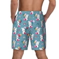 thumbnail image 3 of Kdxio Rabbit And Rainbow Print Men's Swim Trunks with Compression Liner 7 Inch Inseam Quick Dry Swim Shorts, 3 of 7