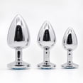 thumbnail image 3 of Tapón anal de metal plateado redondo pequeño, mediano y grande, para masturbación masculina y femenina, expansor anal, productos sexuales para adultos, 3 of 4