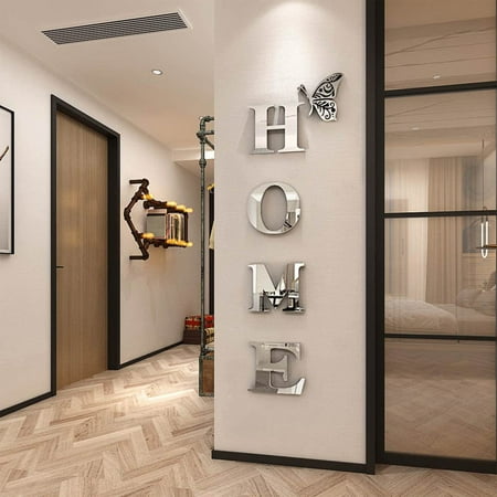 WXC12 1 Set Wall Decor Home Letter Signs Acrylic Mirror Wall Stickers Wall Decorations For Living Room Bedroom Home Decor Wall Decals