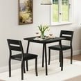 thumbnail image 4 of QinaQin 2-Person Compact Dining Table Set, 3-Piece Retro Black Kitchen Set with Upholstered Chairs, 4 of 8