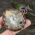 thumbnail image 3 of Natural White Condor Agate Gemstone Copper Wire Wrap Gift Pendant 3.07, 3 of 4