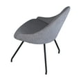 thumbnail image 3 of Ouuuhlala Ice Harmony Urban Grey Upholstery Dining Chair Round Legs (Set of 2), 3 of 7
