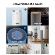 COWAY Air Purifiers for Large Room Whole Home Up to 2,640 ft², True HEPA Filter for Smoke, Allergies, Pet Dander, Odor, PM 10 AQI, Turbo Eco Mode, Timer, Energy Star, Airmega 350 White