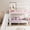 White Pink MDF Plywood, variant on LHSHID House-Shaped Wooden Bunk Bed with Slide and Storage Staircase, Gray and White