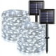 thumbnail image 1 of 2 piezas LED luces de cadena de alambre de cobre solares decoración de jardín al aire libre atmósfera luces de alambre de cobre impermeables blanco 22 metros 200 luces, 1 of 5