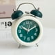 thumbnail image 2 of Elegante reloj despertador con mesita de noche de doble campana y reloj con estante (verde), 2 of 4