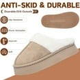 thumbnail image 5 of BERANMEY Thick-Soled Fuzzy Slippers for Women & Men - Cozy Platform House Shoes with Anti-Slip Sole, Warm Plush Lined Indoor Outdoor Short Ankle Slippers, 5 of 8