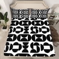 thumbnail image 2 of Homewish Fashion Minimalst Adult Twin Sheet Sets, Black White Square Cycle Twin Fitted Sheet, Modern Abstract Flat Sheet, Lightweight Room Decor, 3 Pieces, 2 of 7