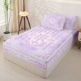 thumbnail image 2 of Homewish Purple Boho Mandala Floral Zipper Twin Comforter Sets with Fitted Sheet and 2 Pillowcases,Dreamy Bohemian Zipper Bedding Set,Reversible,4pcs, 2 of 8