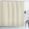 thumbnail image 1 of Pastel Shower Curtain, Baroque Inspired Damask Art Curves Motifs in Neutral Soft Colors, Fabric Bathroom Set with Hooks, 69W X 75L Inches Long, Champagne Umber and Seafoam, by Ambesonne, 1 of 3