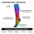 thumbnail image 2 of Sikiie Rainbow Glitter 1 Pairs Compression Socks for Men and Women 15-20 mmHg Running Support Socks, 2 of 7