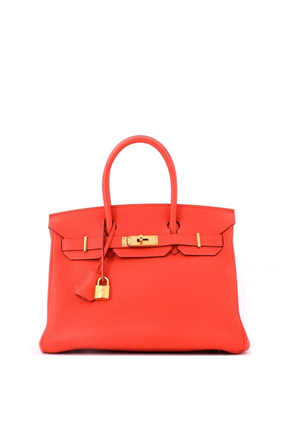 Pre-Owned Birkin Handbag Capucine Togo with Gold Hardware 30 By Rebag