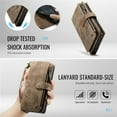 thumbnail image 6 of CaseMe Case for iPhone 17 Pro Wallet Case for Women Men, Fashion Durable PU Leather Magnetic Flip Lanyard Strap Wristlet Zipper Card Holder Wallet Phone Case for iPhone 17 Pro 6.3-inch,Brown, 6 of 9