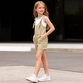thumbnail image 5 of Beige Boy Girl Lounge Bib Pants Shortalls for Girl Fall Summer Faux Gauze Linen Kawaii Overall Coveralls Shortalls Shorts Catsuit Girl 2026 Clothing Regular Fit 13 Years, 5 of 8