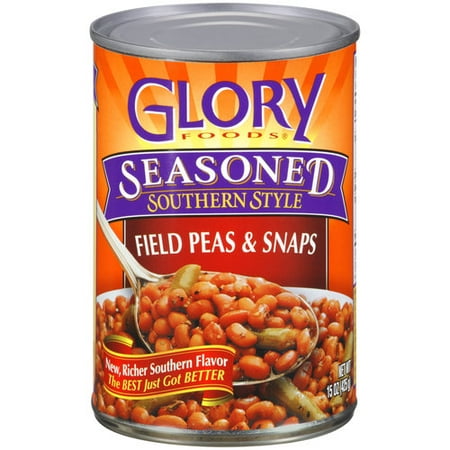 (6 Pack) Glory Foods Seasoned Southern Style Field Peas & Snaps, 15
