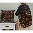thumbnail image 5 of Soimoi Brun Poly Georgette Tissu Couronne & Points Tissu Imprimé 1 Yard 42 Inch Wide, 5 of 5