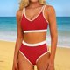 thumbnail image 5 of Traje de baño tankini de cintura alta para mujer, traje de baño de dos piezas con bloques de color, traje de baño de dos piezas para mujer, trajes de baño tankini para mujer, traje de baño de 2 piezas, 5 of 9
