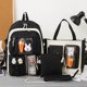 thumbnail image 3 of Minnieouse escolar de gran capacidad para la escuela hecha de escolar multifuncional para estudiantes de lona Mochilas negro, 3 of 6