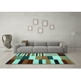 thumbnail image 3 of Ahgly Company Indoor Square Abstract Light Blue Contemporary Area Rugs, 4' Square, 3 of 4