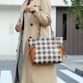 thumbnail image 2 of MKF Collection Yale Women Tote Bag with Wallet Checkered Handbag Purse by Mia K - Olive, 2 of 10
