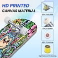 thumbnail image 3 of 31"x8" Cute Cartoon Monkey Complete Skateboards for Beginners, Double Kick 7 Ply Maple Deck Floral Jungle Colorful Blossoms Skateboard with Wheels, Gifts for Kids Teens, 3 of 8