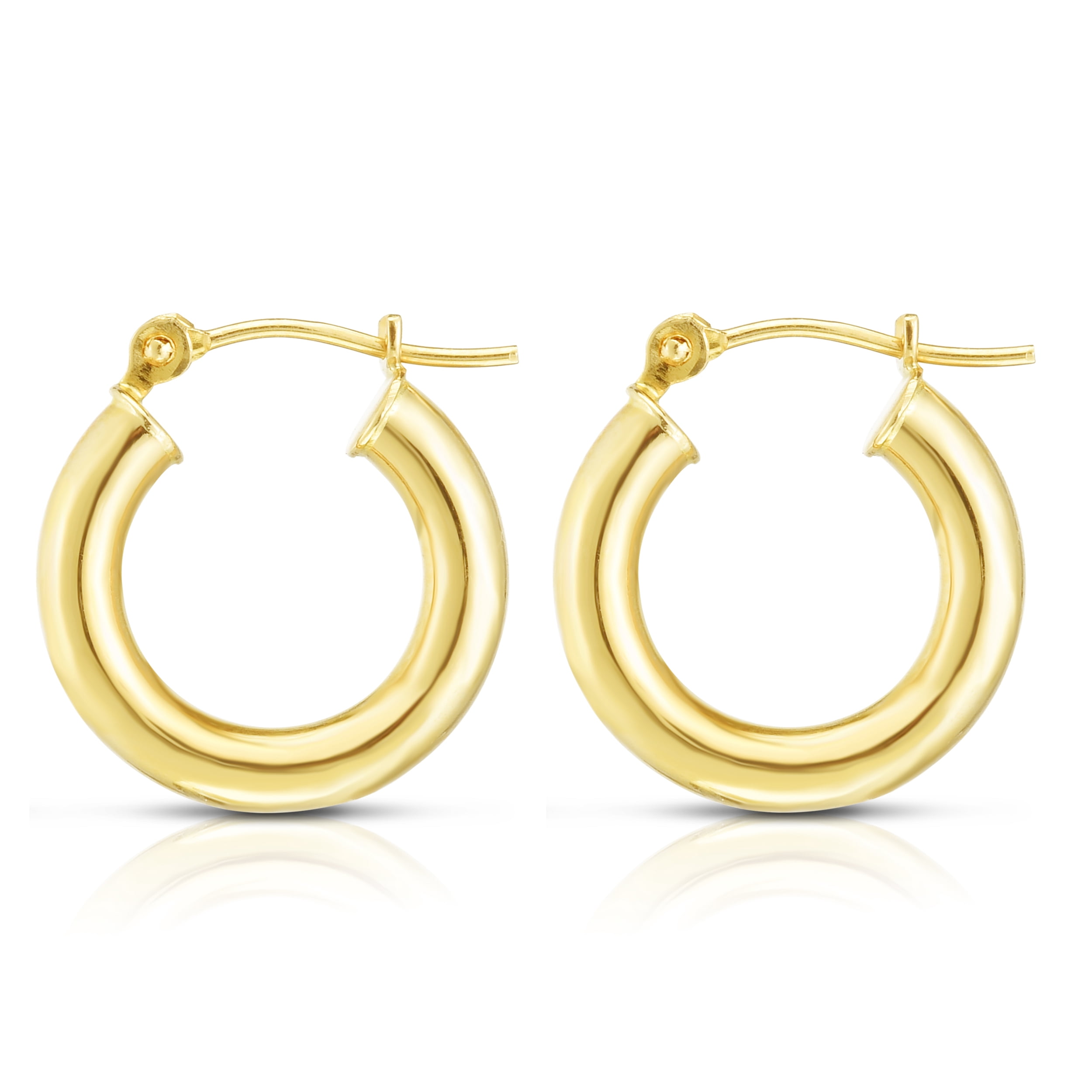 Brilliance 14KT Yellow Gold 15mm Hoop Earrings for Adults