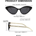 thumbnail image 5 of Gafas de sol de moda para mujer, estrechas, con forma de ojo de gato y cadena de metal, patillas H, 5 of 5