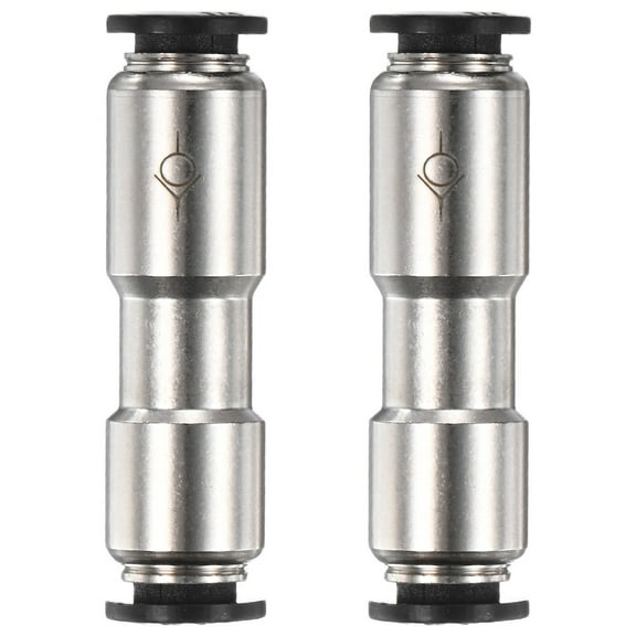 Uxcell 1/4" OD Check Valve, Nickel Plated Brass Push to Connect Fitting One Way Check Valve Quick Release Fitting [Silver Black]