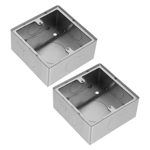 Masteelf 2pcs 86 Type Stainless Steel Electrical Junction Box Surface Mounted Fireproof Box For Wall Switch And Socket Panel For Various Decor Styles