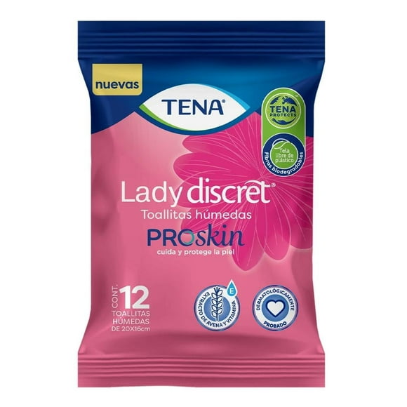 Toallitas húmedas Tena Lady Discret para incontinencia 12 piezas