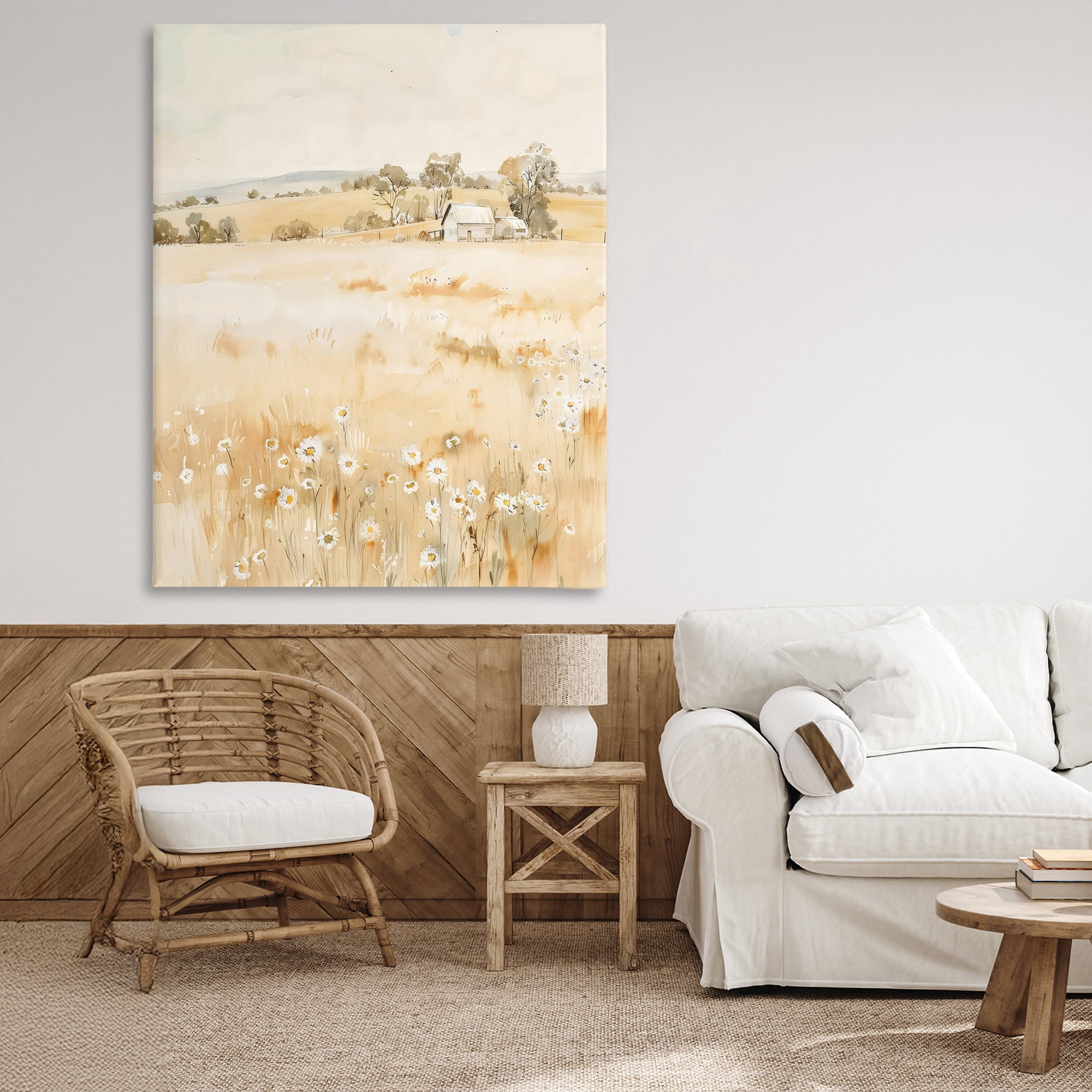 Stupell Industries Farm Country Meadow with Daisies Canvas Wall Art, design by Creative Studio