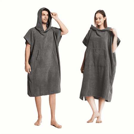 

SHZHLAIFUZB Fast Drying Lightweight Hooded Towel Robe with Handy Pocket - Perfect for Swimming Surfing and Outdoor Ventures - Unisex One Size Fit