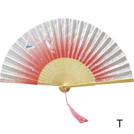 

Folding Fan Silk Hand Fans Bamboo Chinese Pocket Fan Favors Fans Wedding J7M2