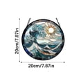 thumbnail image 5 of Stained Glass Window Hangings Waves Suncatchers Decors Colorful Window Panel, 5 of 9