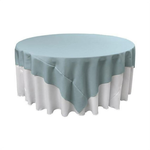 LA Linen TCpop90x90-BlueLgtP18 Nappe Carrée en Polyester Popeline, Bleu Clair - 90 x 90 Po.