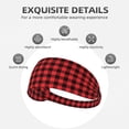 thumbnail image 3 of Buffalo Plaid Red Black Headbands for Women Men, Workout Elastic Sweat Band for Yoga Running Cycling Gym Exercise Non Slip Head Bands for Women's Hair, 3 of 5