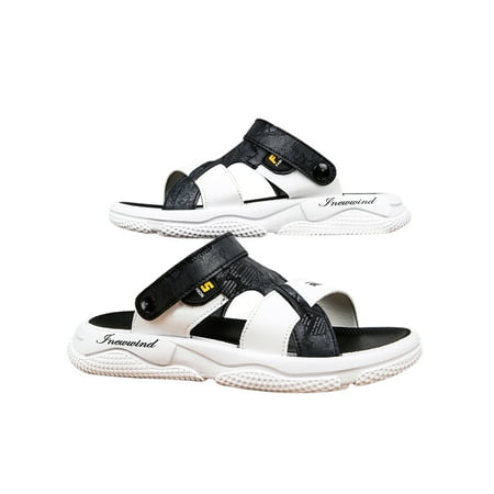 

UKAP Men Sport Sandals Summer Flat Sandal Quick Dry Beach Shoes Athletic Mens Adjustable Strap Lightweight Black-B 8