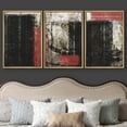 thumbnail image 3 of wall26 Framed Canvas Print Wall Art Set Grunge Black Red Geometric Color Block Abstract Shapes Illustration Modern Art Decorative Multicolor Chic for Living Room, Bedroom, Office - 24"x36"x, 3 of 5