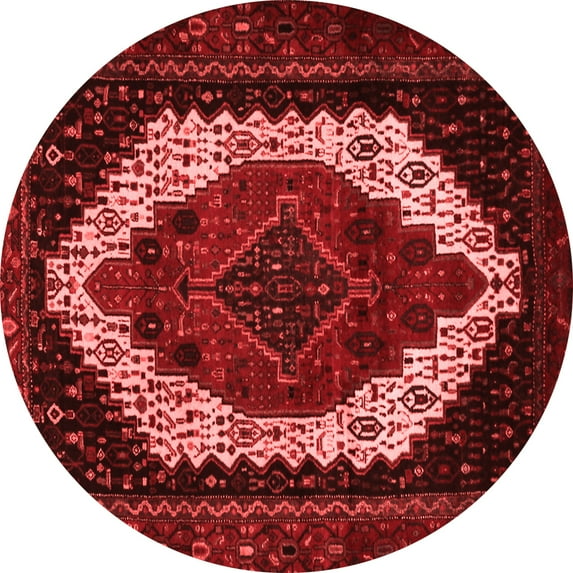 Ahgly Company Indoor Round Persian Red Traditional Area Rugs, 4' Round