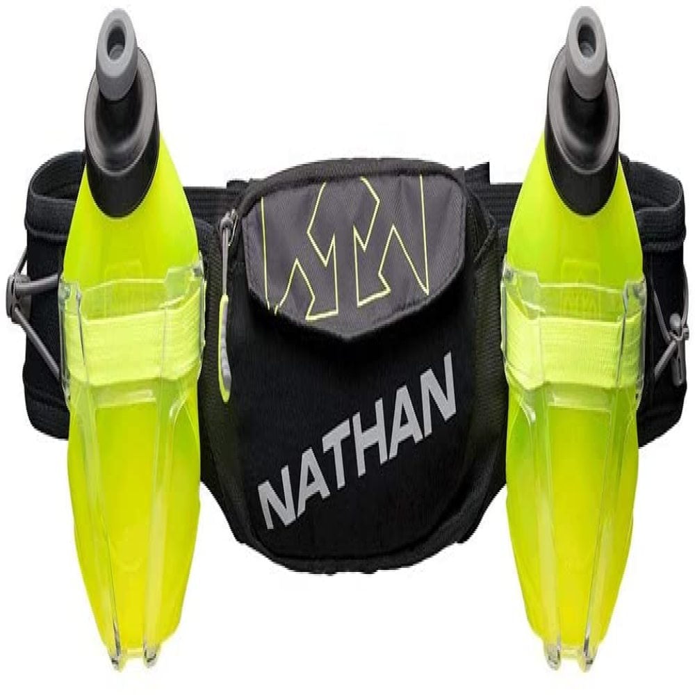 Nathan Hydration Running Belt Trail Mix Adjustable Running Belt Fits iPhone 6/7/8 Plus and Other 6.5 Inch Smartphones Includes 2 Bottles 
