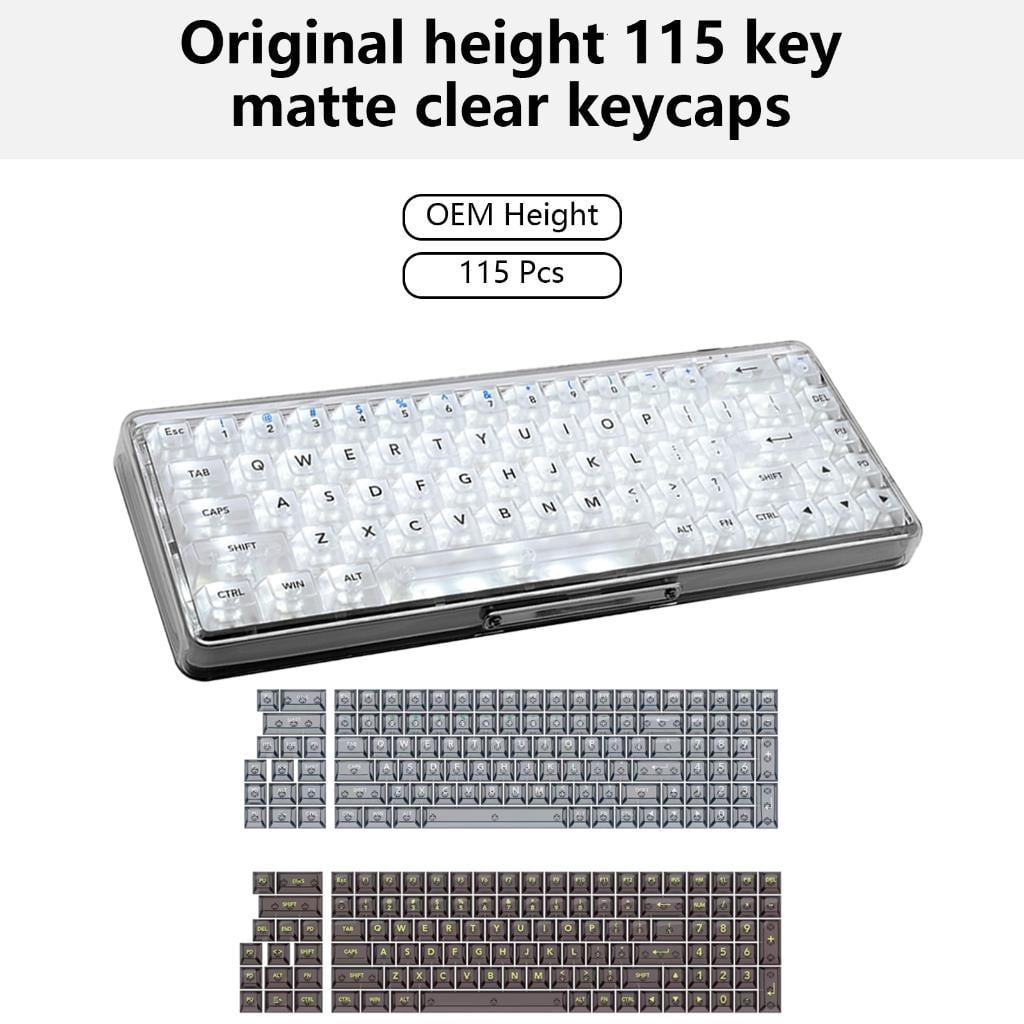 Keycaps 115Keys for Mechanical Keyboards Classical Clear Keycaps Fully Clear Keycaps for Gamings