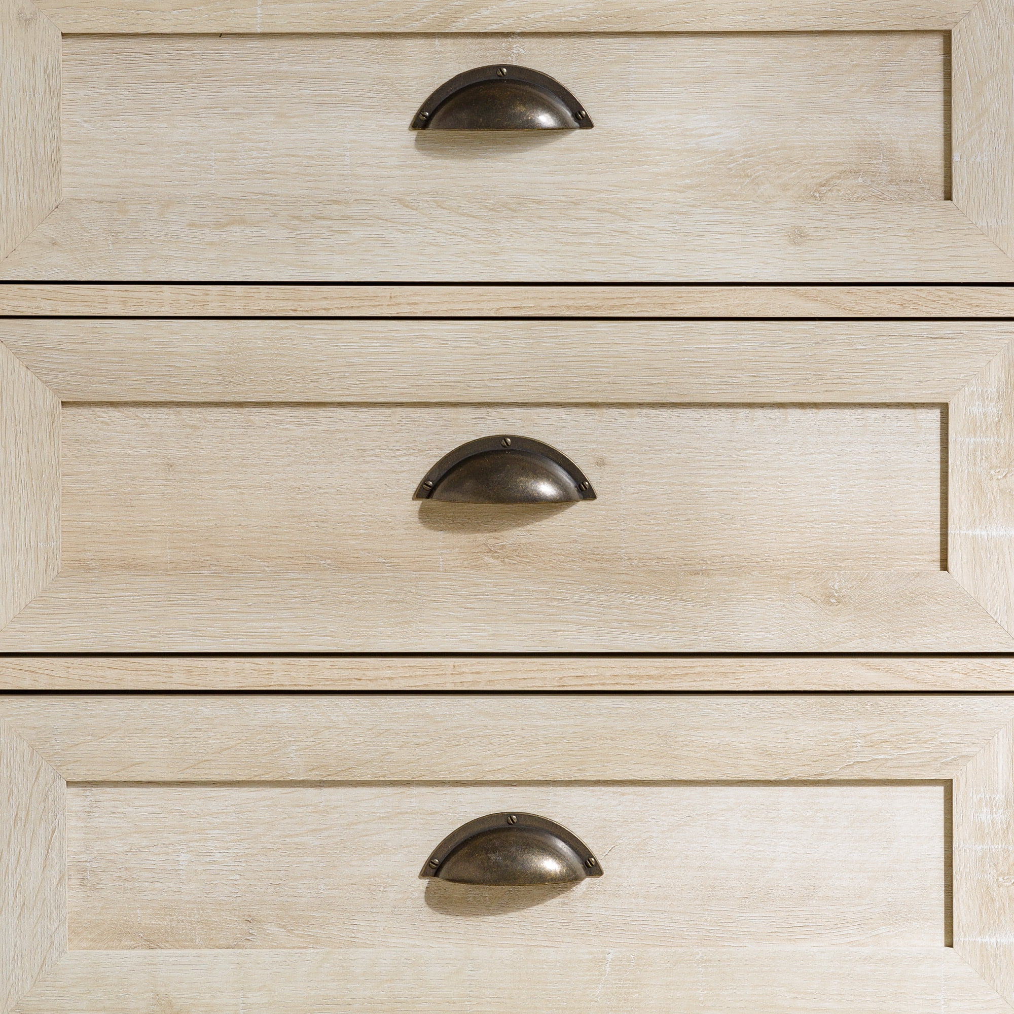 Walker Edison Farmhouse 3 Drawer Nightstand, White Oak