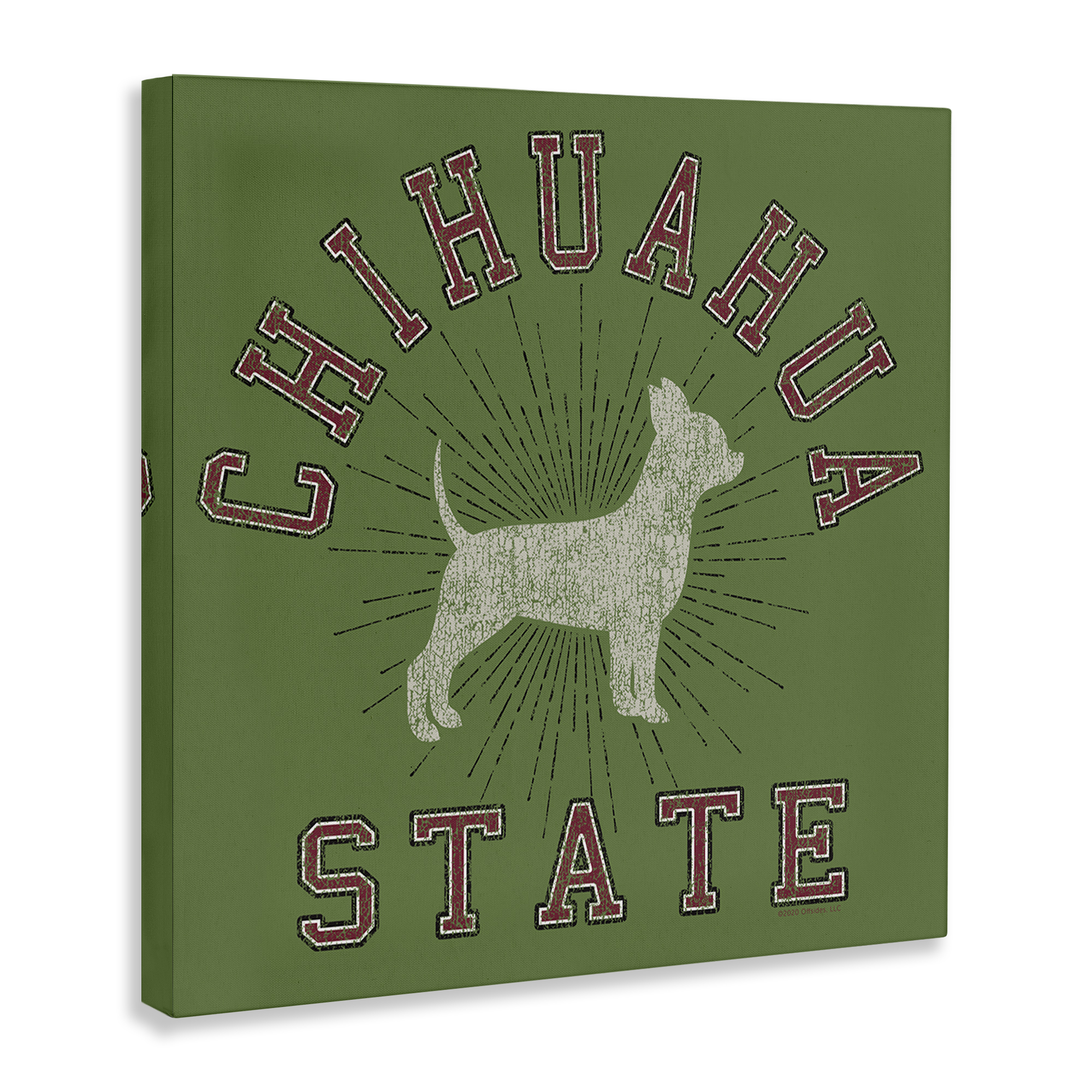 Stupell Industries Vintage Chihuahua State Novelty & Humor Painting Wrapped Canvas Art Print Wall Art, 30 x 30