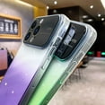 thumbnail image 5 of for Phone 14 Pro Max Case Gradient Crystal Case, Wide Lens Camera Protection Clear Back Cover with Screen Protector Shockproof Cover for Girls Women -Purple, 5 of 14